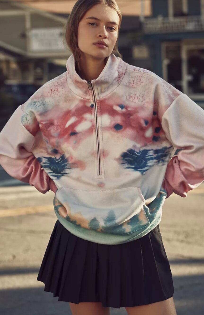 New Pilcro Half-Zip Pullover Sweatshirt - Medium